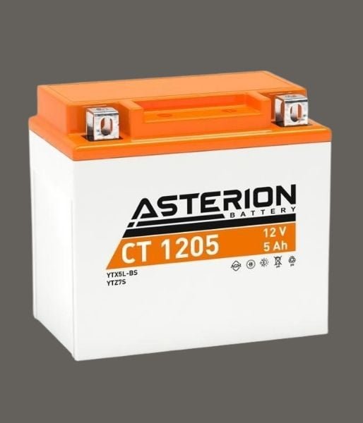 AKÜ: Asterion CT1205 12V 5Ah AGM Kapalı Bakımsız Motosiklet Aküsü