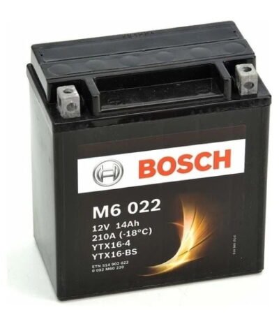 AKÜ: Bosch M6022 12V 14Ah AGM YTX16-BS Motosiklet Aküsü