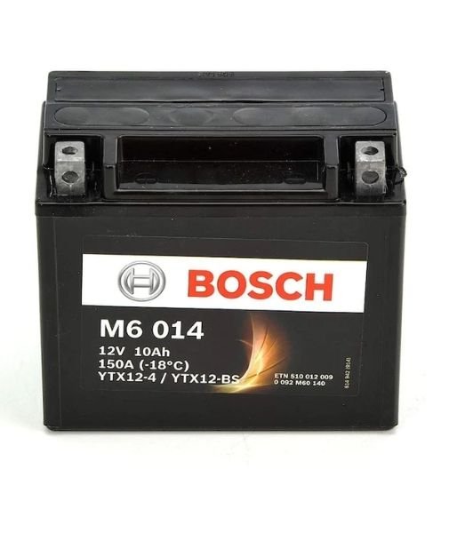 AKÜ: Bosch M6014 12V 10Ah AGM YTX12-BS Motosiklet Aküsü (FA108 Yeni Tip)