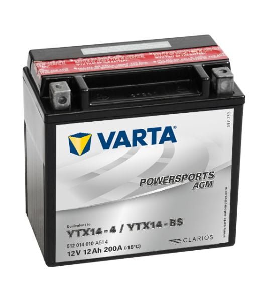 AKÜ: Varta 12V 12Ah PowerSport AGM YTX14-BS Motosiklet Aküsü